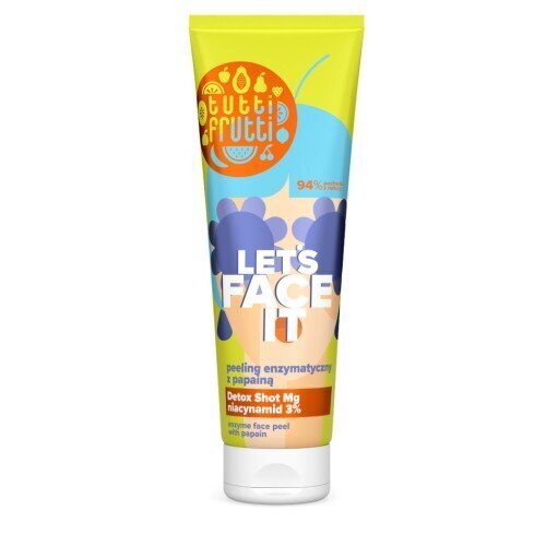 Tutti Frutti Let's Face It Enzymatyczny Peeling do Twarzy z Papainą i Niacynamidem 3% + Detox Shot Mg 100ml